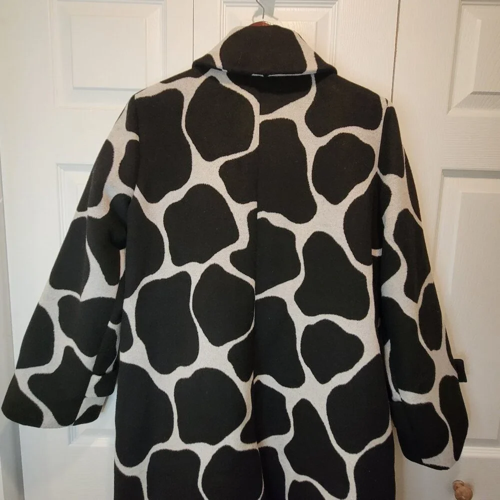 ANN TAYLOR Wool Blend Giraffe Print Mac Coat - Picture 10 of 14